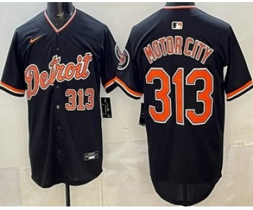 Men's Detroit Tigers #313 Motor City Navy Limited Jersey