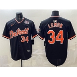 Men's Detroit Tigers #34 Chet Lemon Black 2026 Alternate USA 250' Patch Vapor Premier Limited Stitched Baseball Jersey