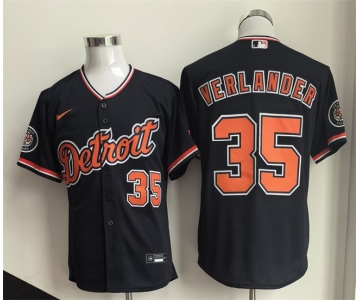 Men's Detroit Tigers #35 Justin Verlander Black 2026 Cool Base Stitched Baseball Jersey