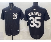 Men's Detroit Tigers #35 Justin Verlander Black Limited Stitched Baseball Jersey Men's Detroit Tigers #35 Justin Verlander Black Limited Stitched Baseball Jersey