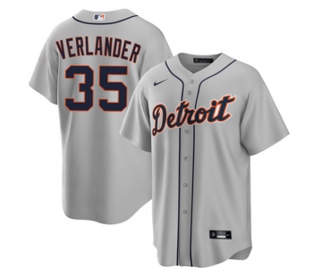 Men's Detroit Tigers #35 Justin Verlander Gray 2026 Road Stitched Baseball Jersey