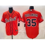Men's Detroit Tigers #35 Justin Verlander Orange 2026 Cool Base Stitched Baseball Jersey Men's Detroit Tigers #35 Justin Verlander Orange 2026 Cool Base Stitched Baseball Jersey