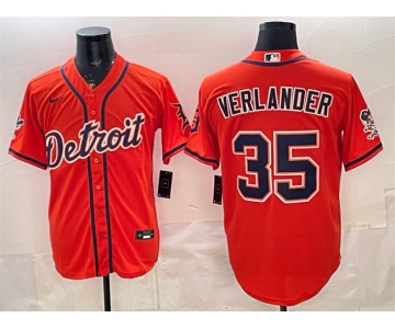 Men's Detroit Tigers #35 Justin Verlander Orange 2026 Cool Base Stitched Baseball Jersey