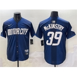 Men's Detroit Tigers #39 Zach McKinstry 2024 Navy City Connect Cool Base Limited Stitched Baseball Jersey