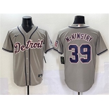 Men's Detroit Tigers #39 Zach McKinstry Gray Cool Base Stitched Baseball Jersey