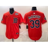Men's Detroit Tigers #39 Zach McKinstry Orange 2026 Alternate USA 250' Patch Vapor Premier Limited Stitched Baseball Jersey
