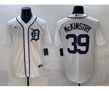 Men's Detroit Tigers #39 Zach McKinstry White Cool Base Stitched Baseball Jersey