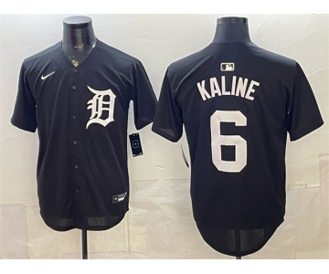 Men's Detroit Tigers #6 Al Kaline Black Limited Stitched Baseball Jersey