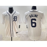 Men's Detroit Tigers #6 Al Kaline White Cool Base Stitched Baseball Jersey