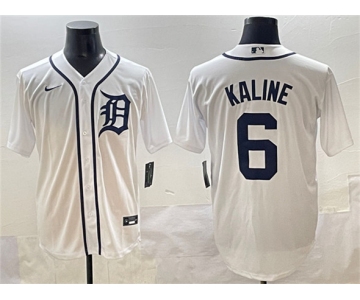 Men's Detroit Tigers #6 Al Kaline White Cool Base Stitched Baseball Jersey