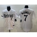 Men's Detroit Tigers #7 Kevin McGonigle 2026 White 'Motor Gothic Edition' Vapor Premier Limited Stitched Baseball Jersey Men's Detroit Tigers #7 Kevin McGonigle 2026 White 'Motor Gothic Edition' Vapor Premier Limited Stitched Baseball Jersey