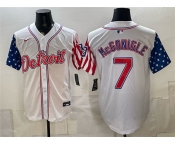 Men's Detroit Tigers #7 Kevin McGonigle 2026 White USA Flag Vapor Premier Limited Stitched Baseball Jersey