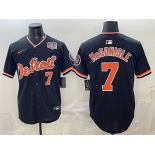 Men's Detroit Tigers #7 Kevin McGonigle Black 2026 Alternate USA 250' Patch Vapor Premier Limited Stitched Baseball Jersey