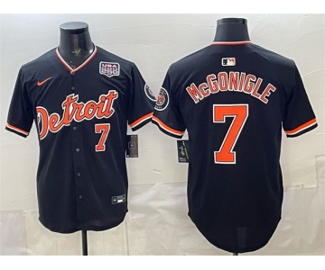 Men's Detroit Tigers #7 Kevin McGonigle Black 2026 Alternate USA 250' Patch Vapor Premier Limited Stitched Baseball Jersey
