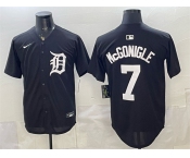 Men's Detroit Tigers #7 Kevin McGonigle Black Limited Stitched Baseball Jersey Men's Detroit Tigers #7 Kevin McGonigle Black Limited Stitched Baseball Jersey