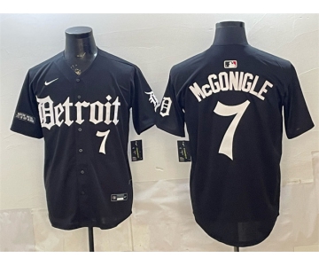 Men's Detroit Tigers #7 Kevin McGonigle Black 'Motor Gothic Edition' Vapor Premier Limited Stitched Baseball Jersey