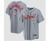 Men's Detroit Tigers #7 Kevin McGonigle Gray 2026 USA 250 Fourth of July Stitched Baseball Jersey Men's Detroit Tigers #7 Kevin McGonigle Gray 2026 USA 250 Fourth of July Stitched Baseball Jersey