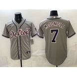 Men's Detroit Tigers #7 Kevin McGonigle Grey Cool Base Stitched Baseball Jersey