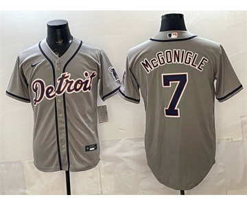 Men's Detroit Tigers #7 Kevin McGonigle Grey Cool Base Stitched Baseball Jersey
