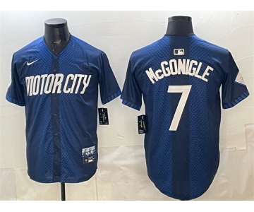 Men's Detroit Tigers #7 Kevin McGonigle Navy City Connect Cool Base Limited Stitched Jersey