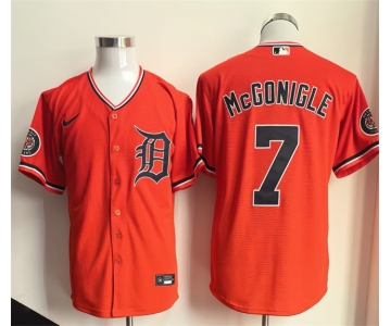 Men's Detroit Tigers #7 Kevin McGonigle Orange Cool Base Stitched Baseball Jersey