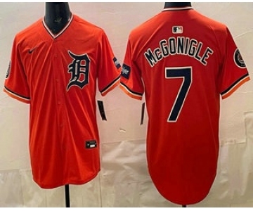 Men's Detroit Tigers #7 Kevin McGonigle Orange Limited Jersey