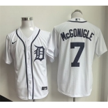 Men's Detroit Tigers #7 Kevin McGonigle White Cool Base Stitched Baseball Jersey