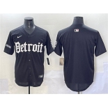 Men's Detroit Tigers Blank Black 'Motor Gothic Edition' Vapor Premier Limited Stitched Baseball Jersey