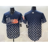 Men's Detroit Tigers Blank Navy With Patch Vapor Premier Limited Stitched Baseball Jersey