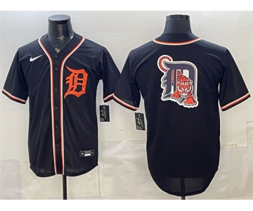 Men's Detroit Tigers Team Big Logo 2026 Fashion Replica Black Out Stitched Baseball Jersey