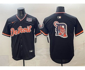 Men's Detroit Tigers Team Big Logo Navy 2026 Alternate USA 250' Patch Vapor Premier Limited Stitched Baseball Jersey