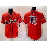 Men's Detroit Tigers Team Big Logo Orange With Patch Vapor Premier Limited Stitched Baseball Jersey