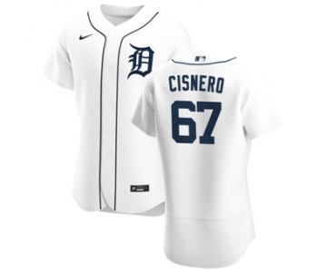 Men's Nike Detroit Tigers #67 Jose Cisnero White Home 2020 Authentic Player Baseball Jersey
