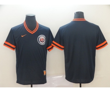 Men's  Nike Majestic Detroit Tigers Blank  M&N Navy Blue MLB Jersey