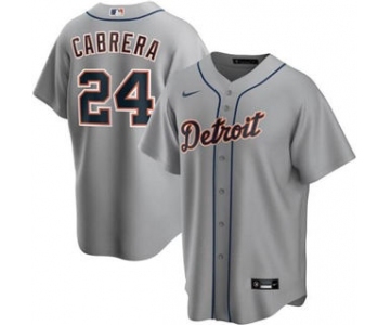 Men's Nike Tigers #24 Miguel Cabrera Gray 2020 Baseball Cool Base Jersey