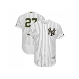 Men New York Yankees #27 Giancarlo Stanton White Strip Flexbase Authentic Collection 2018 Memorial Day Stitched MLB Jersey Men New York Yankees #27 Giancarlo Stanton White Strip Flexbase Authentic Collection 2018 Memorial Day Stitched MLB Jersey