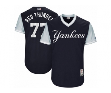 Men's 2017 Little League World Series Yankees Clint Frazier Red Thunder Navy Jersey