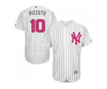 Men's Majestic New York Yankees #10 Phil Rizzuto Authentic White 2016 Mother's Day Fashion Flex Base MLB Jersey