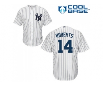 Men's Majestic New York Yankees #14 Brian Roberts Replica White Home MLB Jersey