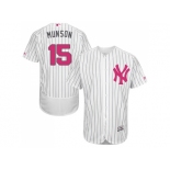 Men's Majestic New York Yankees #15 Thurman Munson Authentic White 2016 Mother's Day Fashion Flex Base MLB Jersey Men's Majestic New York Yankees #15 Thurman Munson Authentic White 2016 Mother's Day Fashion Flex Base MLB Jersey