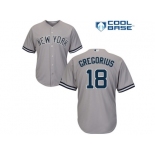 Men's Majestic New York Yankees #18 Didi Gregorius Replica Grey Road MLB Jersey Men's Majestic New York Yankees #18 Didi Gregorius Replica Grey Road MLB Jersey