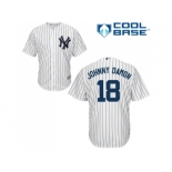 Men's Majestic New York Yankees #18 Johnny Damon Replica White Home MLB Jersey Men's Majestic New York Yankees #18 Johnny Damon Replica White Home MLB Jersey