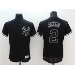 Men's Majestic New York Yankees #2 Derek Jeter Lights Out Black Flexbase Authentic Collection MLB Jersey Men's Majestic New York Yankees #2 Derek Jeter Lights Out Black Flexbase Authentic Collection MLB Jersey