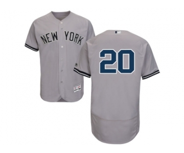 Men's Majestic New York Yankees #20 Jorge Posada Grey Flexbase Authentic Collection MLB Jersey