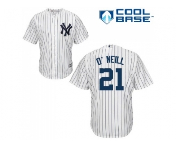 Men's Majestic New York Yankees #21 Paul O'Neill Replica White Home MLB Jersey