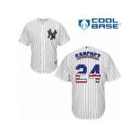 Men's Majestic New York Yankees #24 Gary Sanchez Authentic White USA Flag Fashion MLB Jersey Men's Majestic New York Yankees #24 Gary Sanchez Authentic White USA Flag Fashion MLB Jersey