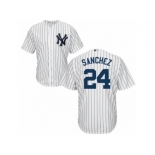 Men's Majestic New York Yankees #24 Gary Sanchez Replica White Home MLB Jersey Men's Majestic New York Yankees #24 Gary Sanchez Replica White Home MLB Jersey