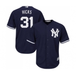 Men's Majestic New York Yankees #31 Aaron Hicks Replica Navy Blue Alternate MLB Jersey Men's Majestic New York Yankees #31 Aaron Hicks Replica Navy Blue Alternate MLB Jersey