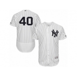 Men's Majestic New York Yankees #40 Luis Severino White Navy Flexbase Authentic Collection MLB Jersey Men's Majestic New York Yankees #40 Luis Severino White Navy Flexbase Authentic Collection MLB Jersey