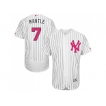 Men's Majestic New York Yankees #7 Mickey Mantle Authentic White 2016 Mother's Day Fashion Flex Base MLB Jersey Men's Majestic New York Yankees #7 Mickey Mantle Authentic White 2016 Mother's Day Fashion Flex Base MLB Jersey